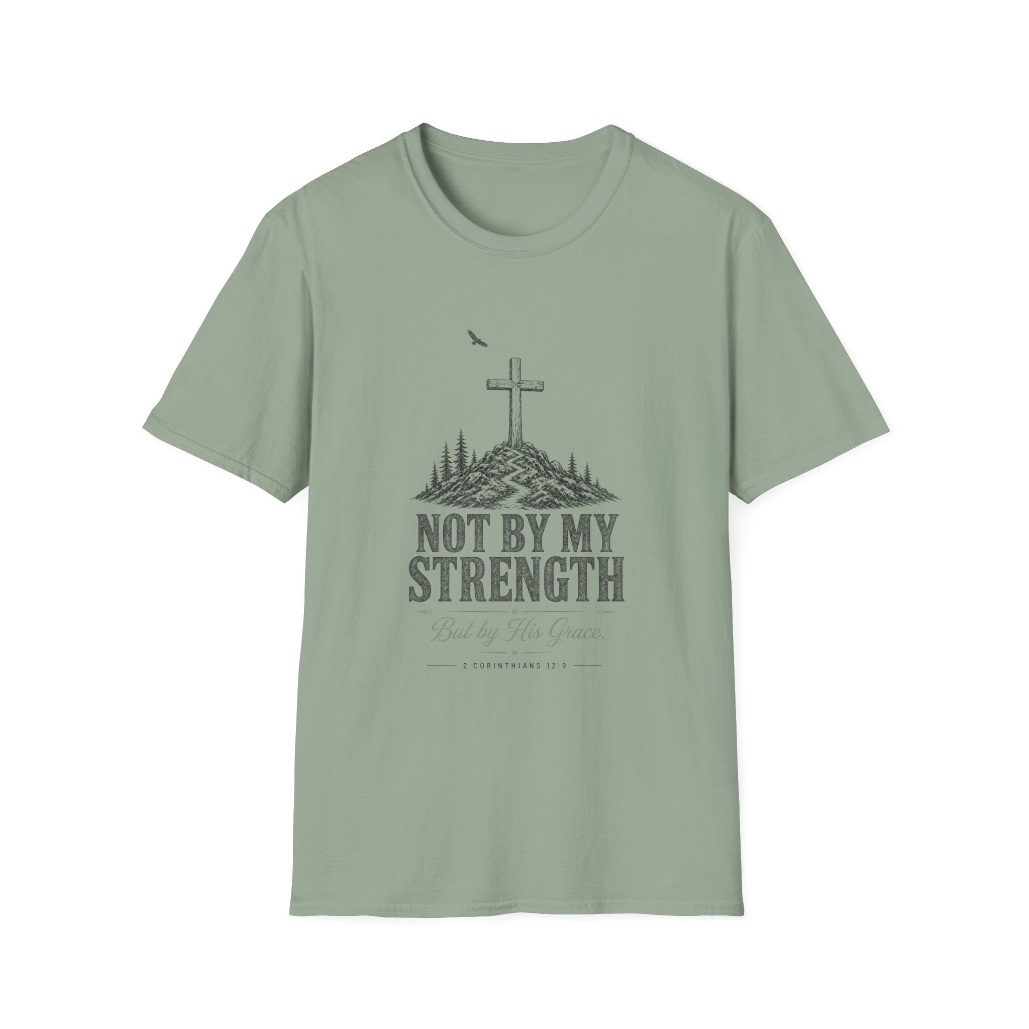 Christian Cross T‑Shirt - "Not By My Strength" Inspirational Faith Tee