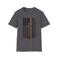 Christian American Yellow Line Flag T-Shirt — Distressed Cross USA Tee