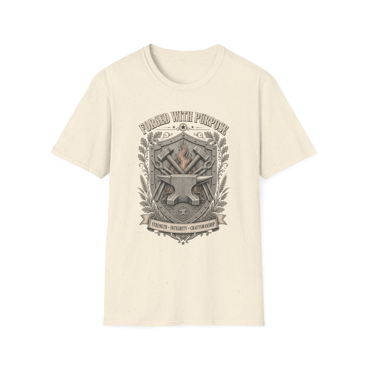 T-Shirt — "Forged With Purpose" Blacksmith Crest Graphic Tee