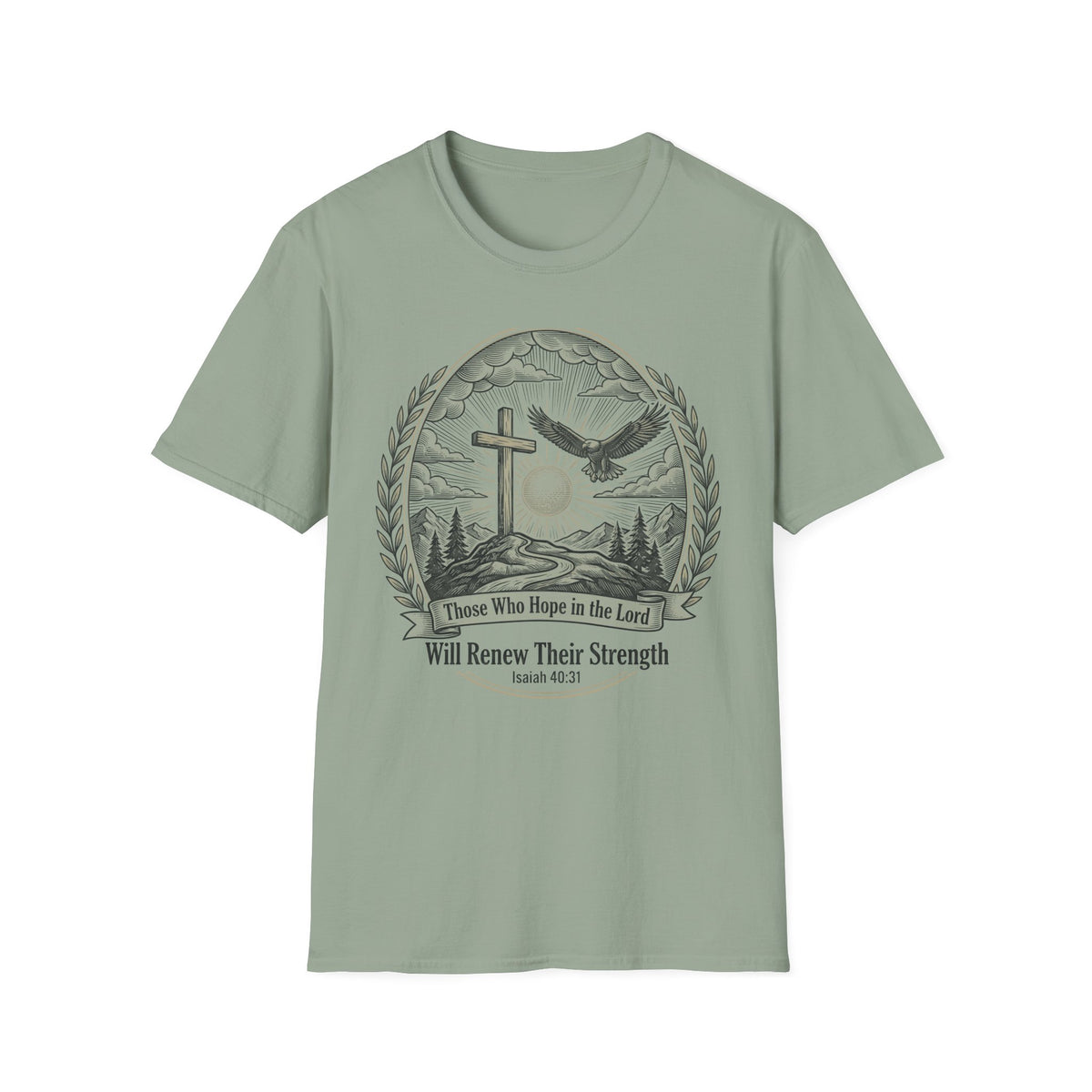 Faith Eagle T-Shirt — "Those Who Hope in the Lord Will Renew Their Strength" (Isaiah 40:31)