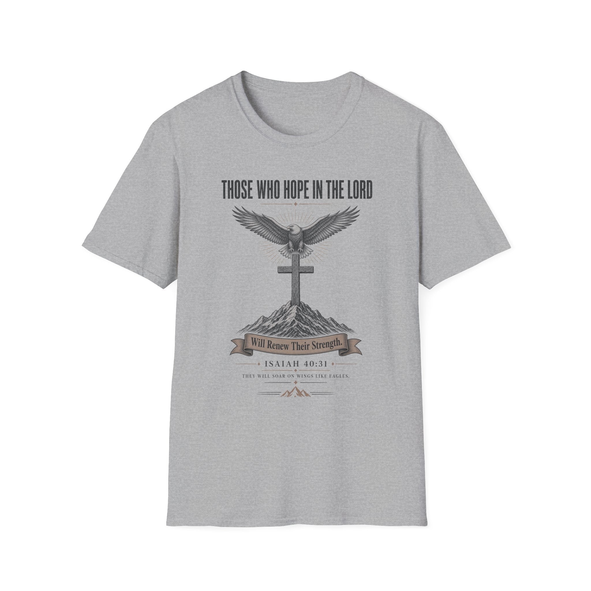 Those Who Hope In The Lord T-Shirt — Christian Faith Eagle & Cross Tee