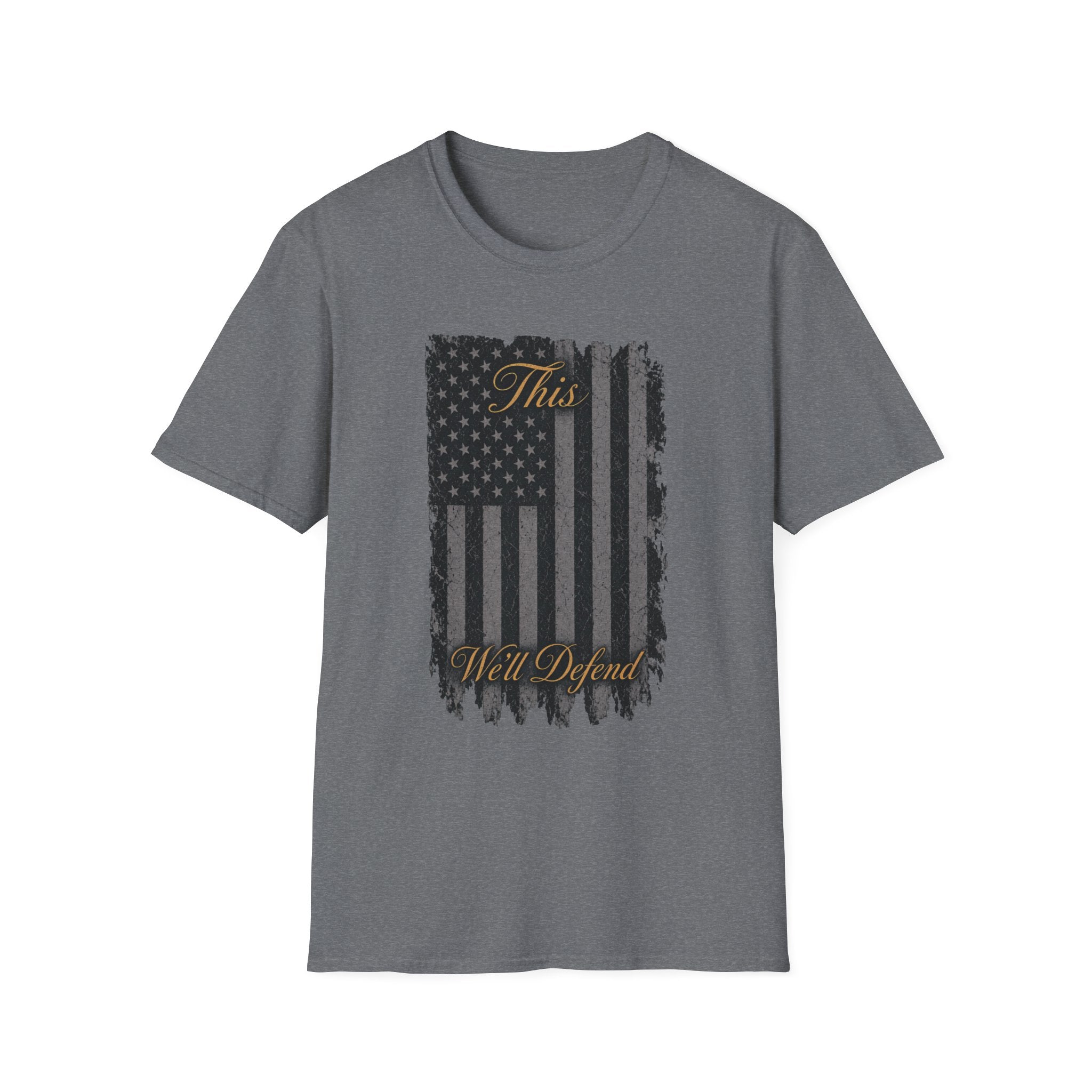 Distressed American Flag - This We'll Defend - T-Shirt — Vintage Patriotic Tee