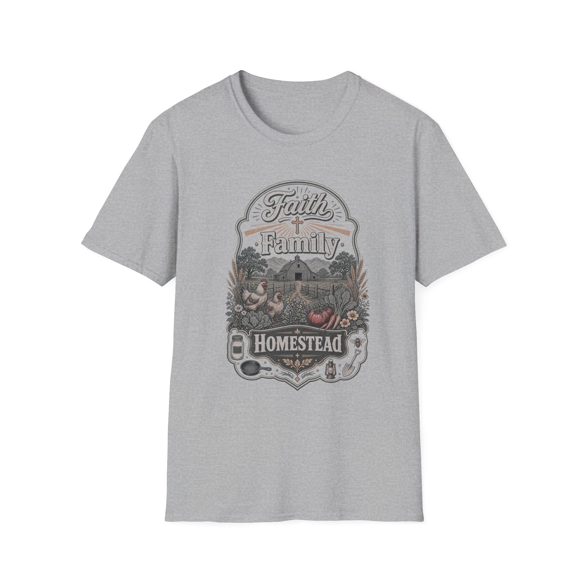 Faith & Family Homestead T-Shirt — Farmhouse Christian Tee