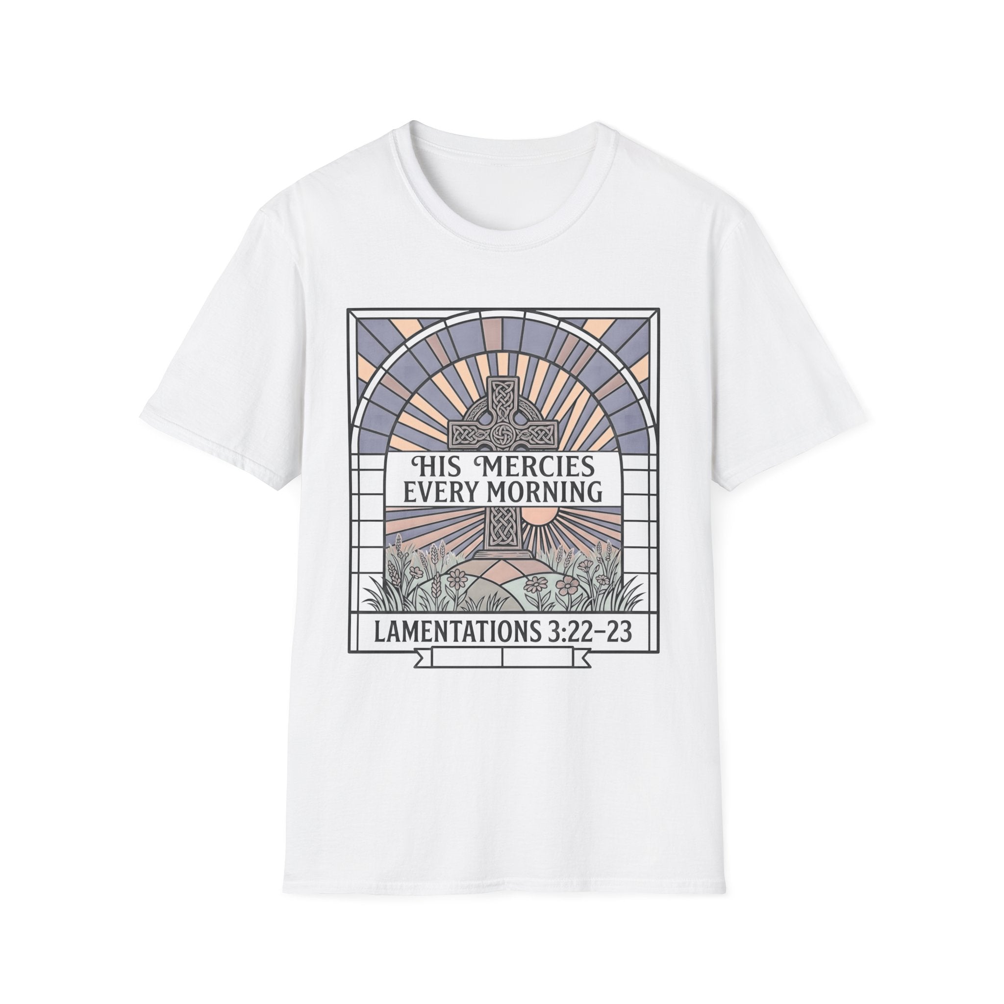 Christian T‑Shirt — "His Mercies Every Morning" (Lamentations 3:22–23)