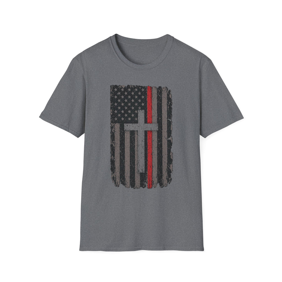 American Flag Cross T-Shirt — Thin Red Line Christian Tee