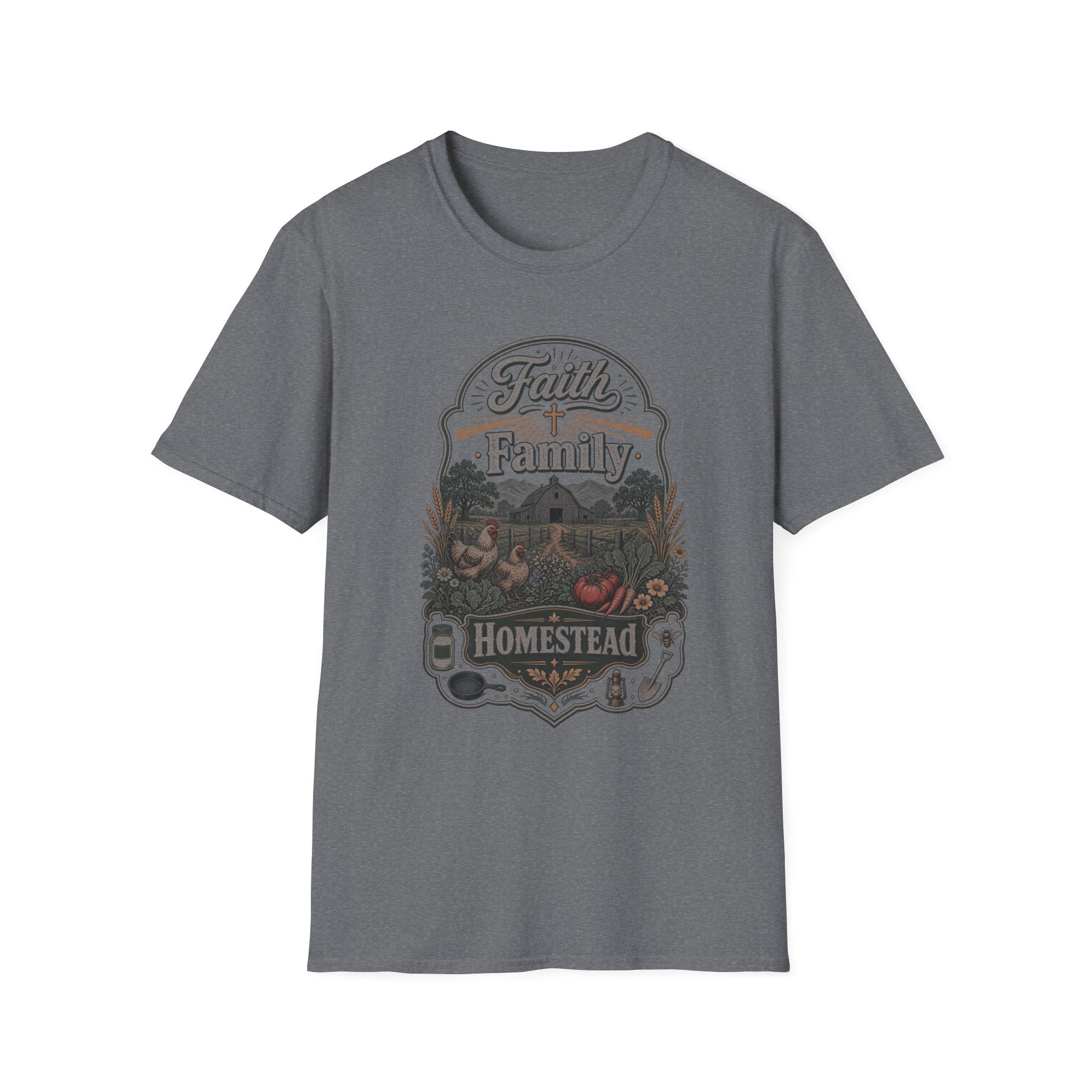 Faith & Family Homestead T-Shirt — Farmhouse Christian Tee