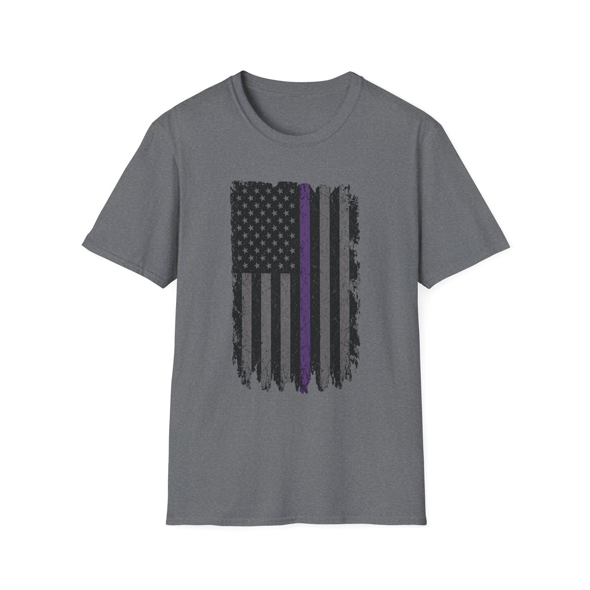 Distressed Thin Purple Line American Flag T-Shirt — Support Security Personnel Tribute Tee