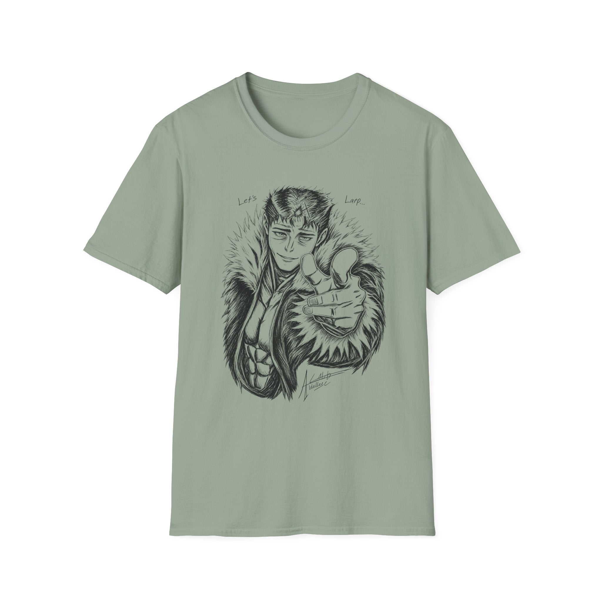 'Let's Larp' Anime Character Light Color T-Shirt - Creator Art