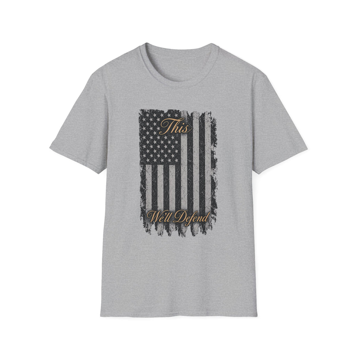 Distressed American Flag - This We'll Defend - T-Shirt — Vintage Patriotic Tee