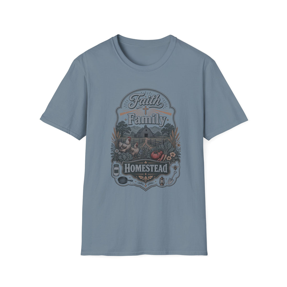 Faith & Family Homestead T-Shirt — Farmhouse Christian Tee
