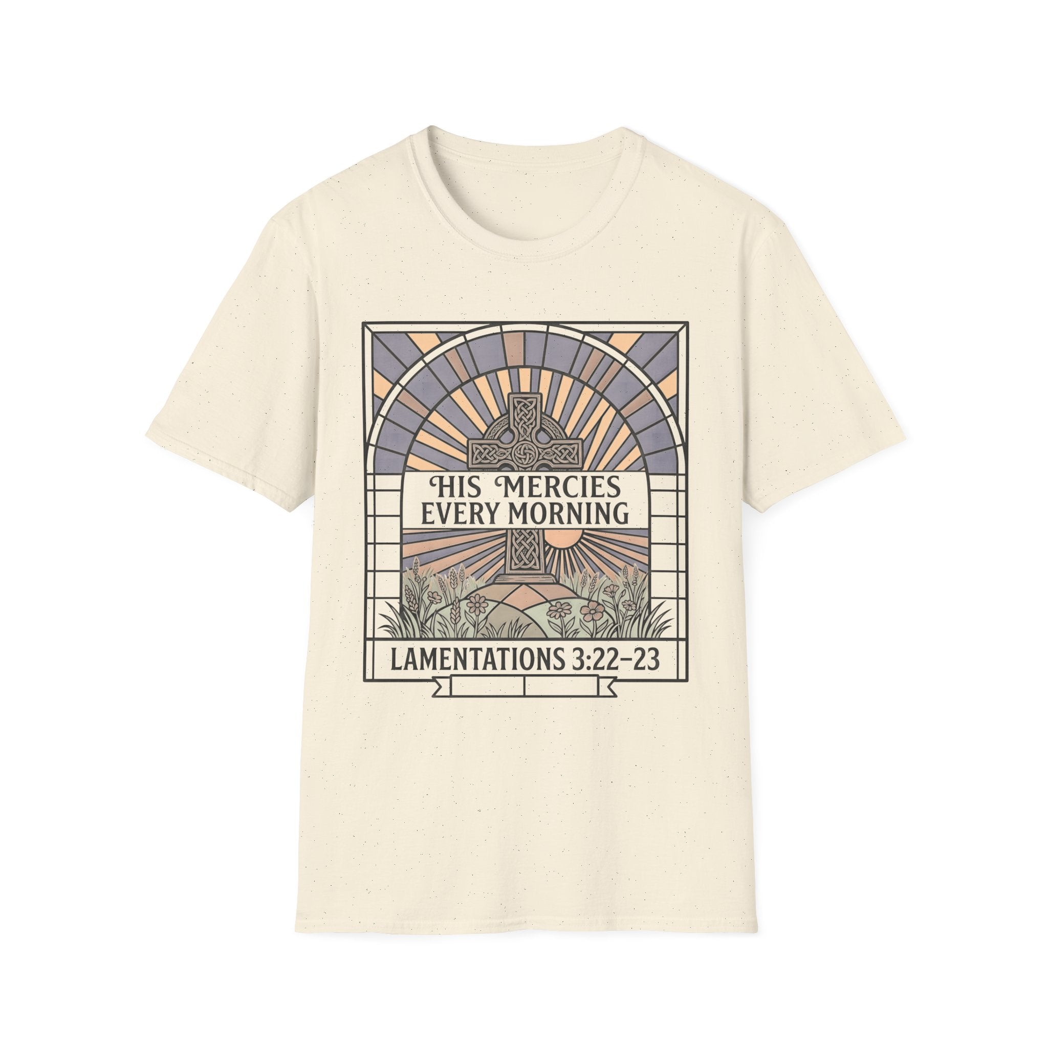 Christian T‑Shirt — "His Mercies Every Morning" (Lamentations 3:22–23)