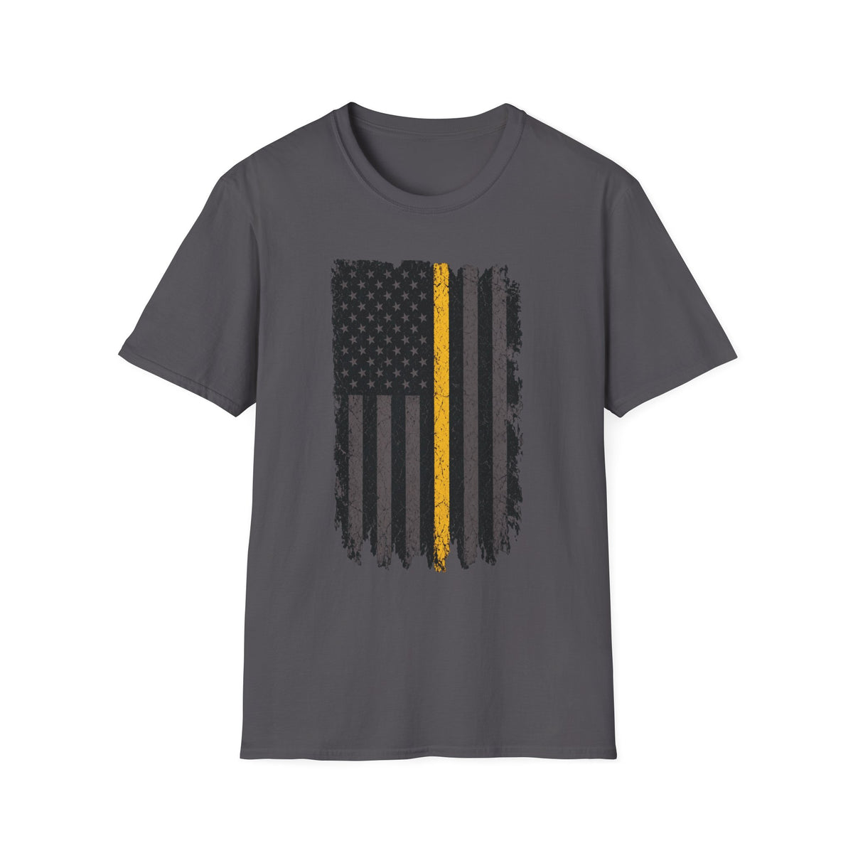 Thin Gold Line American Flag T-Shirt – Support 911 Dispatchers and Emergency Communications Tee