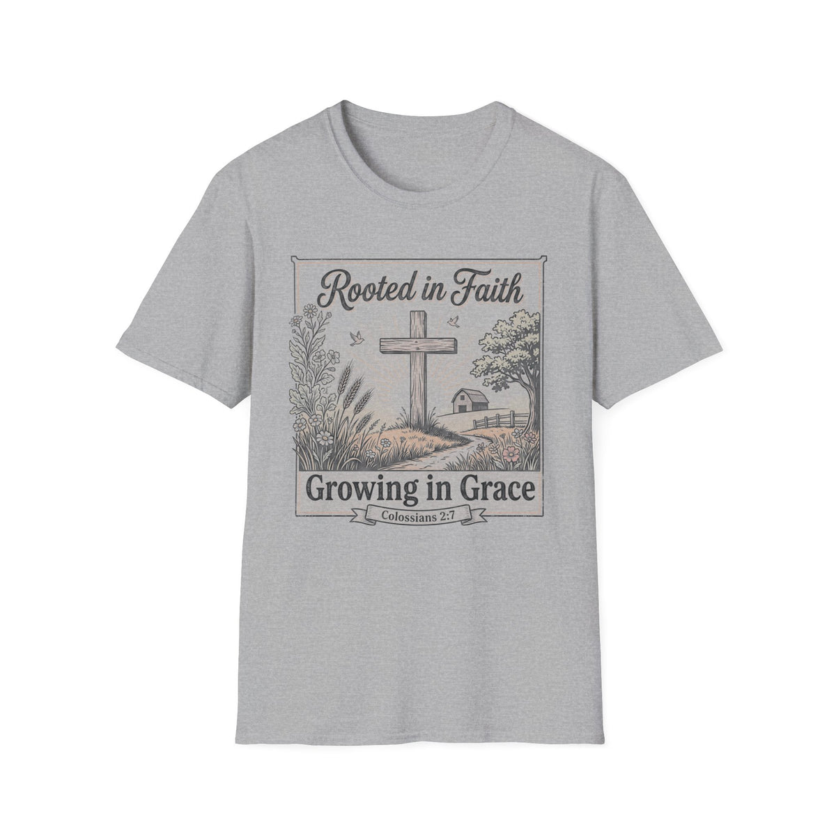 Rooted in Faith T-Shirt — "Growing in Grace" Christian Tee