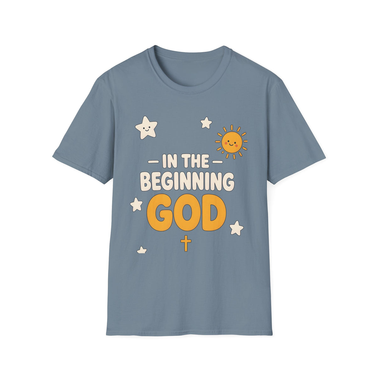 "In the Beginning God" Cute Sunny Faith Graphic