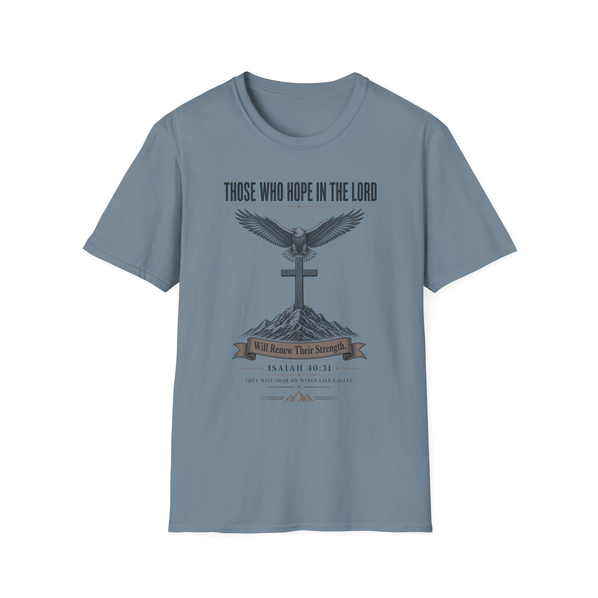 Those Who Hope In The Lord T-Shirt — Christian Faith Eagle & Cross Tee