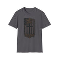 Christian Flag T-Shirt — "These Will Defend" Cross & American Flag Graphic