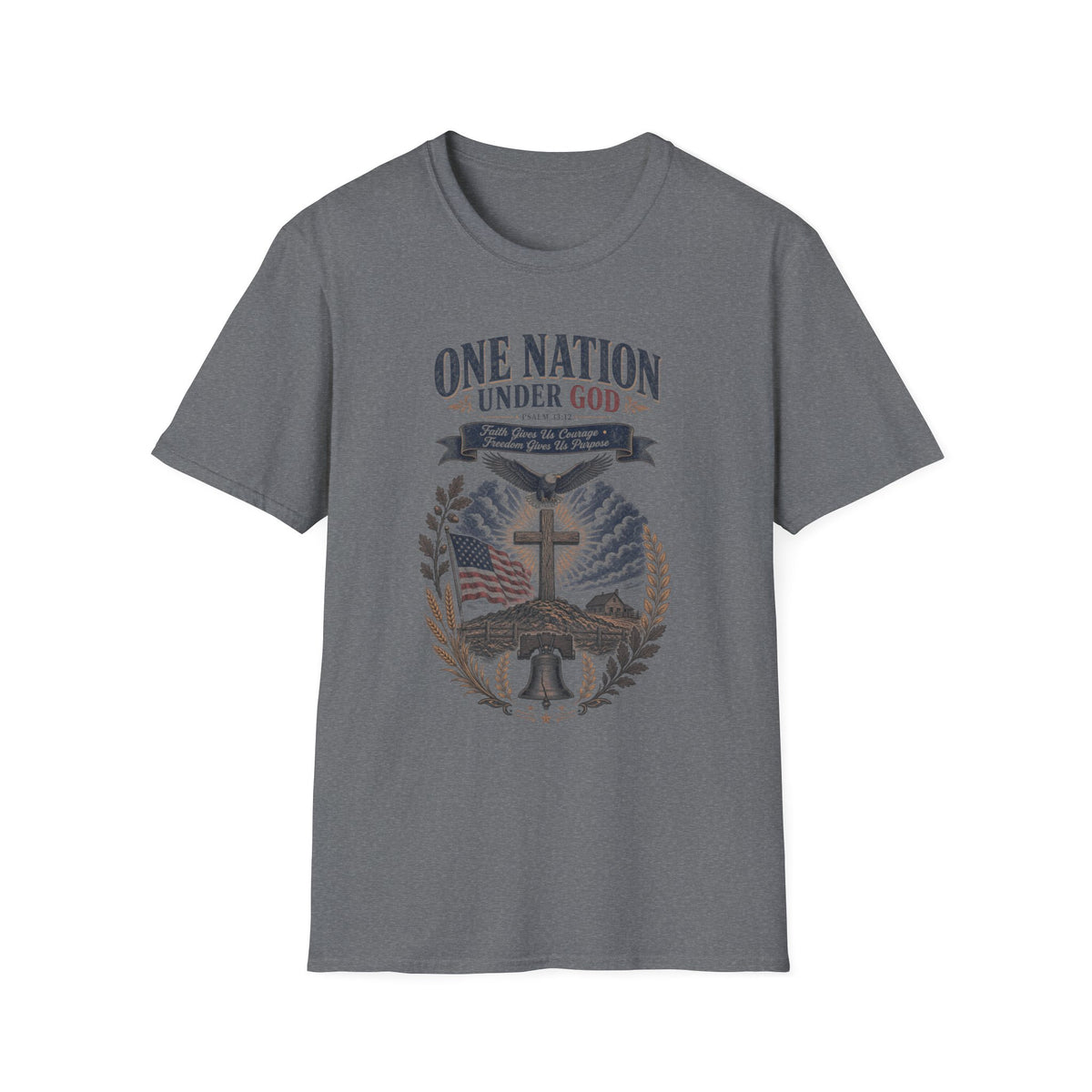 One Nation Under God T-Shirt — Patriotic Christian Flag Tee