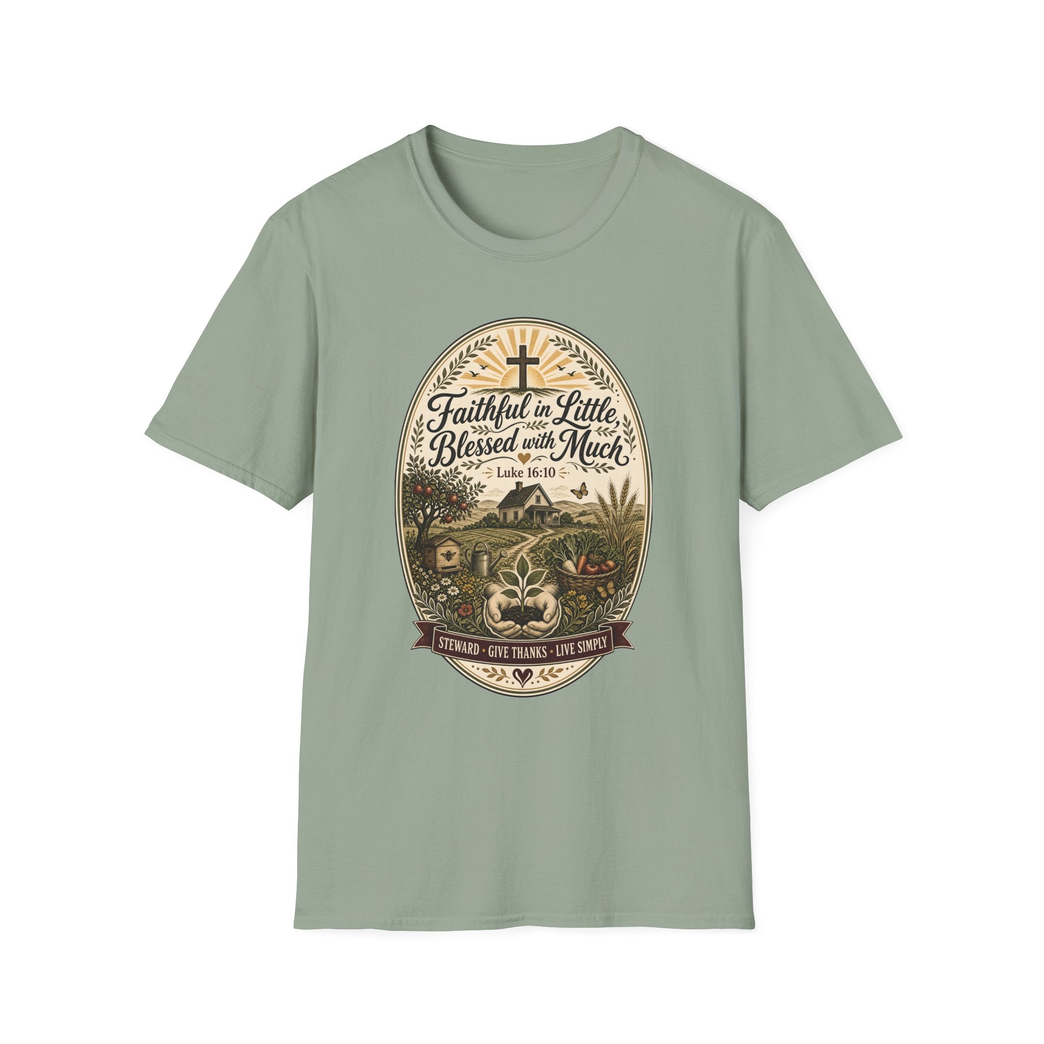 Faithful in Little Tee — "Blessed with Much" Christian T-Shirt (Luke 16:10)