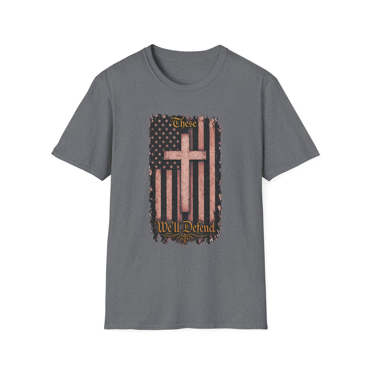 Christian Flag Cross T-Shirt — These Colors Don’t Run Inspirational Faith Tee