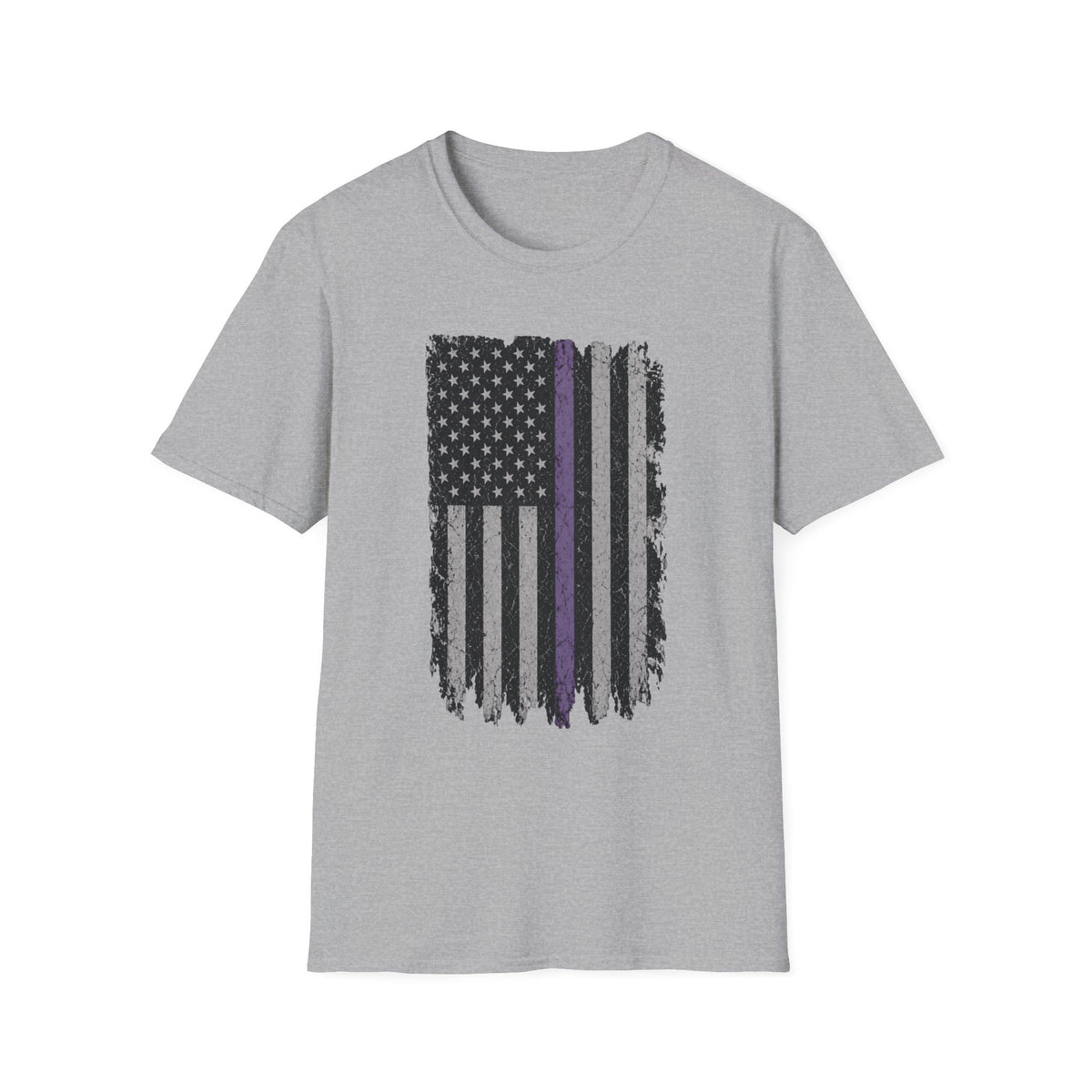 Distressed Thin Purple Line American Flag T-Shirt — Support Security Personnel Tribute Tee