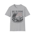 Built on Courage T-Shirt — Eagle & American Flag Patriotic Tee