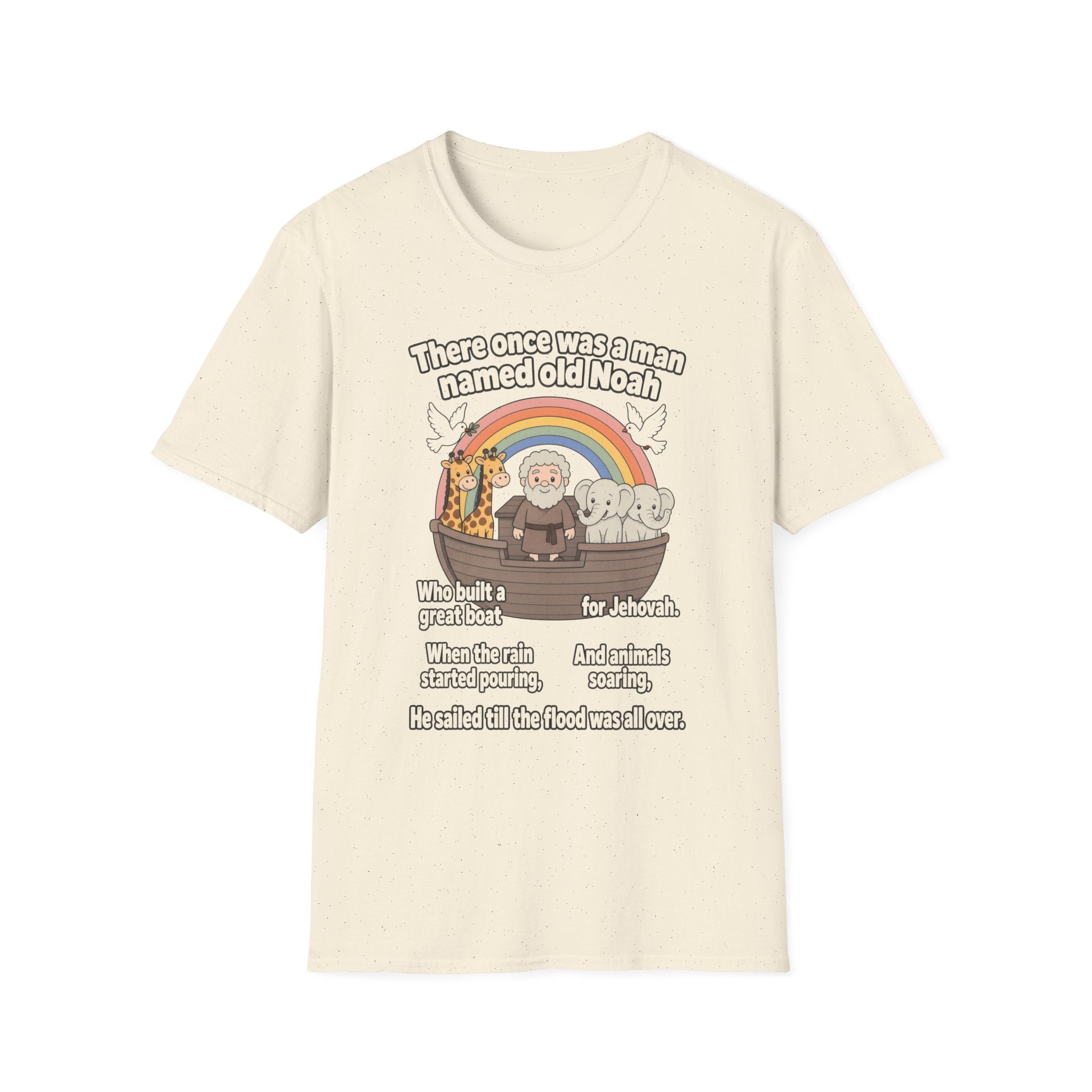 Noah Ark T-Shirt — "There once was a man named old Noah" Cute Rainbow Animal Tee