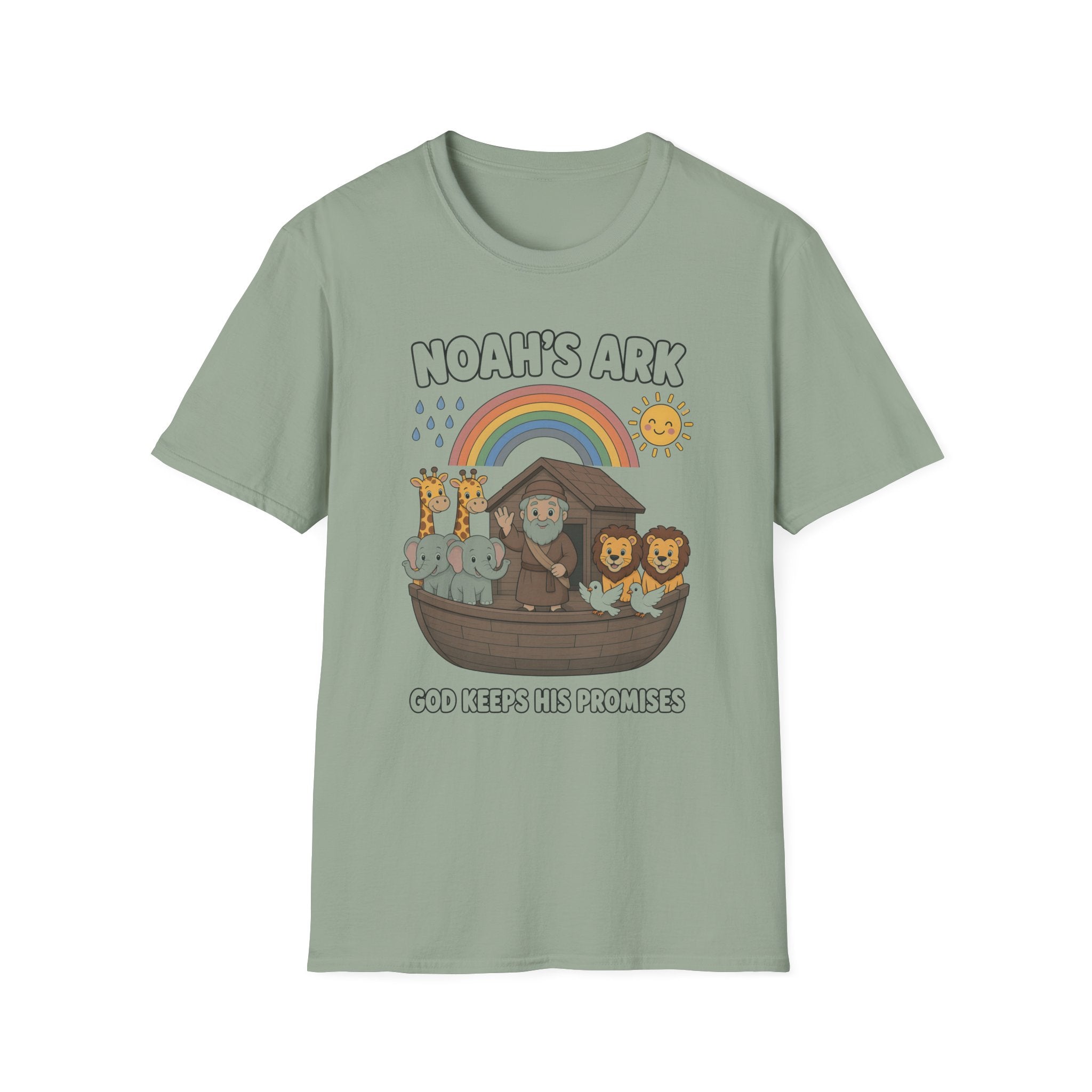 Noah's Ark Kids T‑Shirt — Cute Rainbow Bible Animal Tee