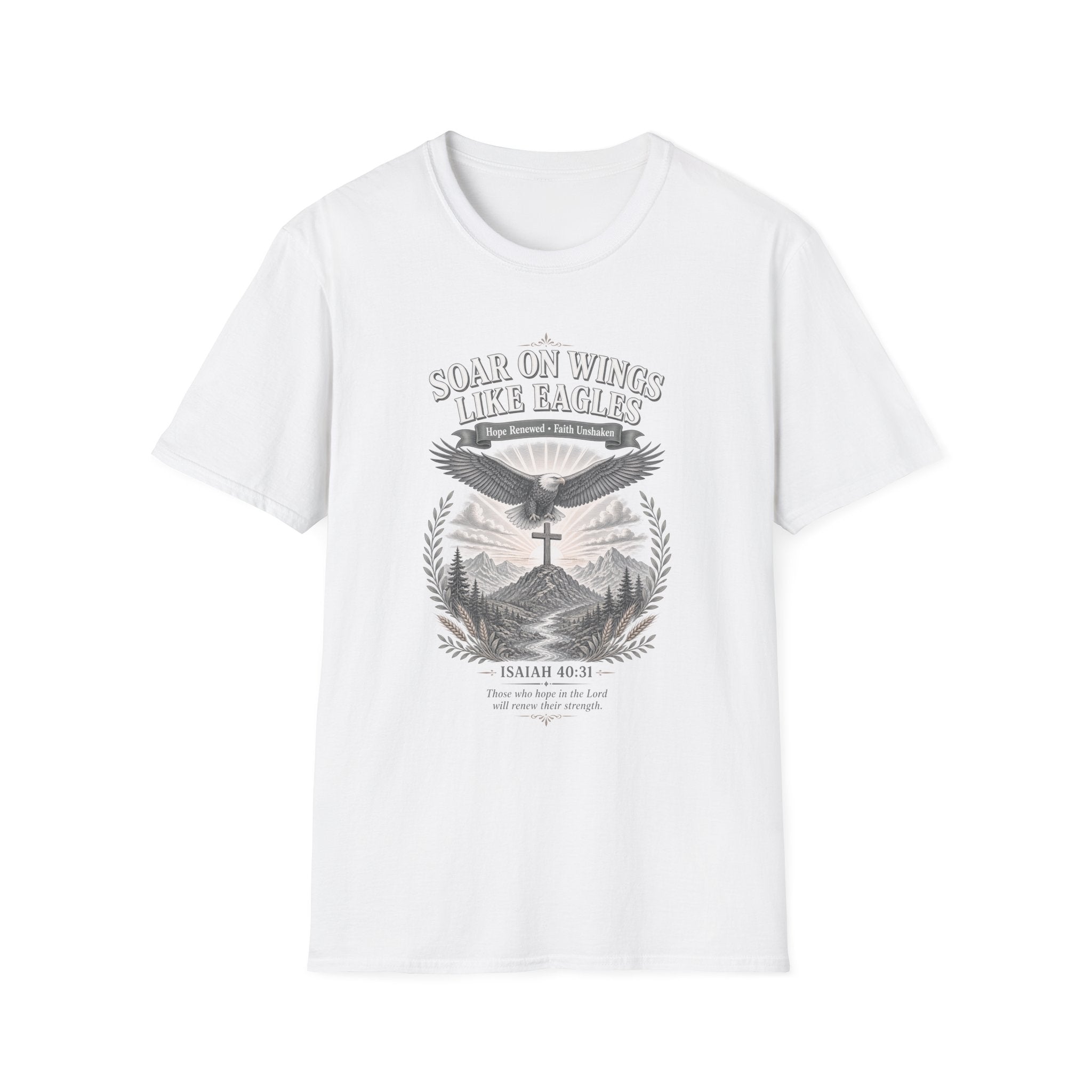 Soar On Wings Like Eagles T-Shirt — Inspirational Faith Eagle Design