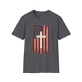 American Flag Cross T-Shirt — Vintage Christian Patriotic Tee