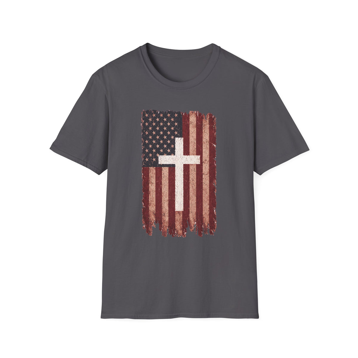 American Flag Cross T-Shirt — Vintage Christian Patriotic Tee