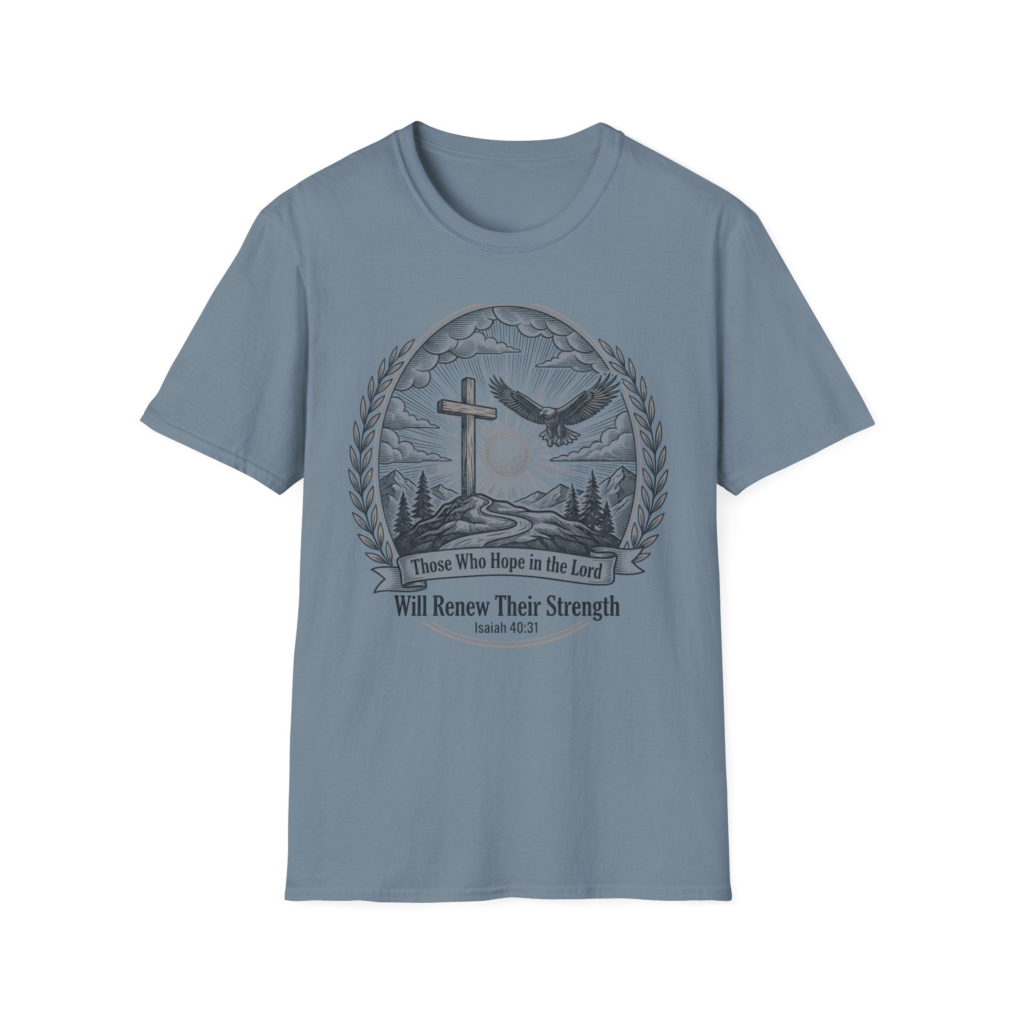 Faith Eagle T-Shirt — "Those Who Hope in the Lord Will Renew Their Strength" (Isaiah 40:31)