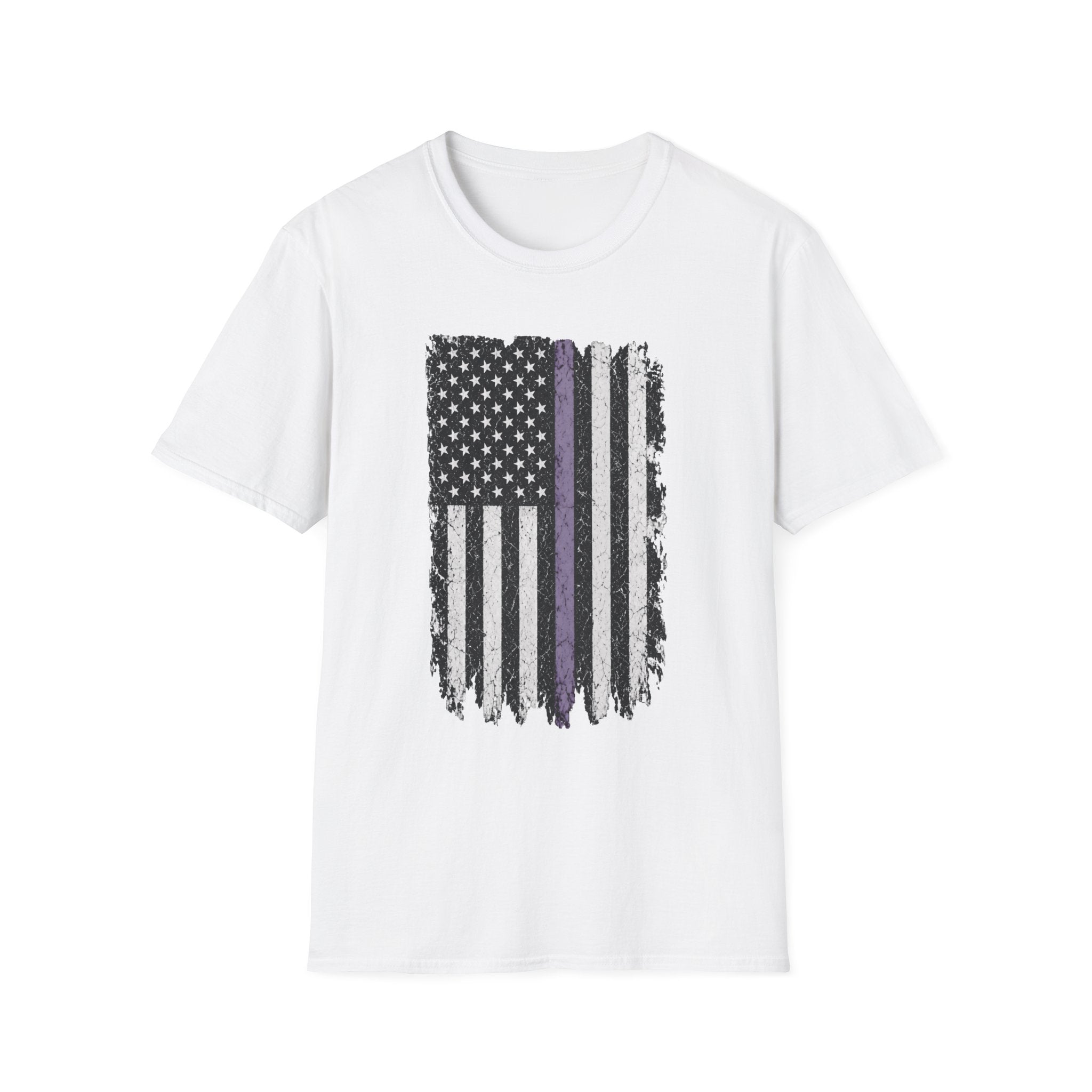 Distressed Thin Purple Line American Flag T-Shirt — Support Security Personnel Tribute Tee