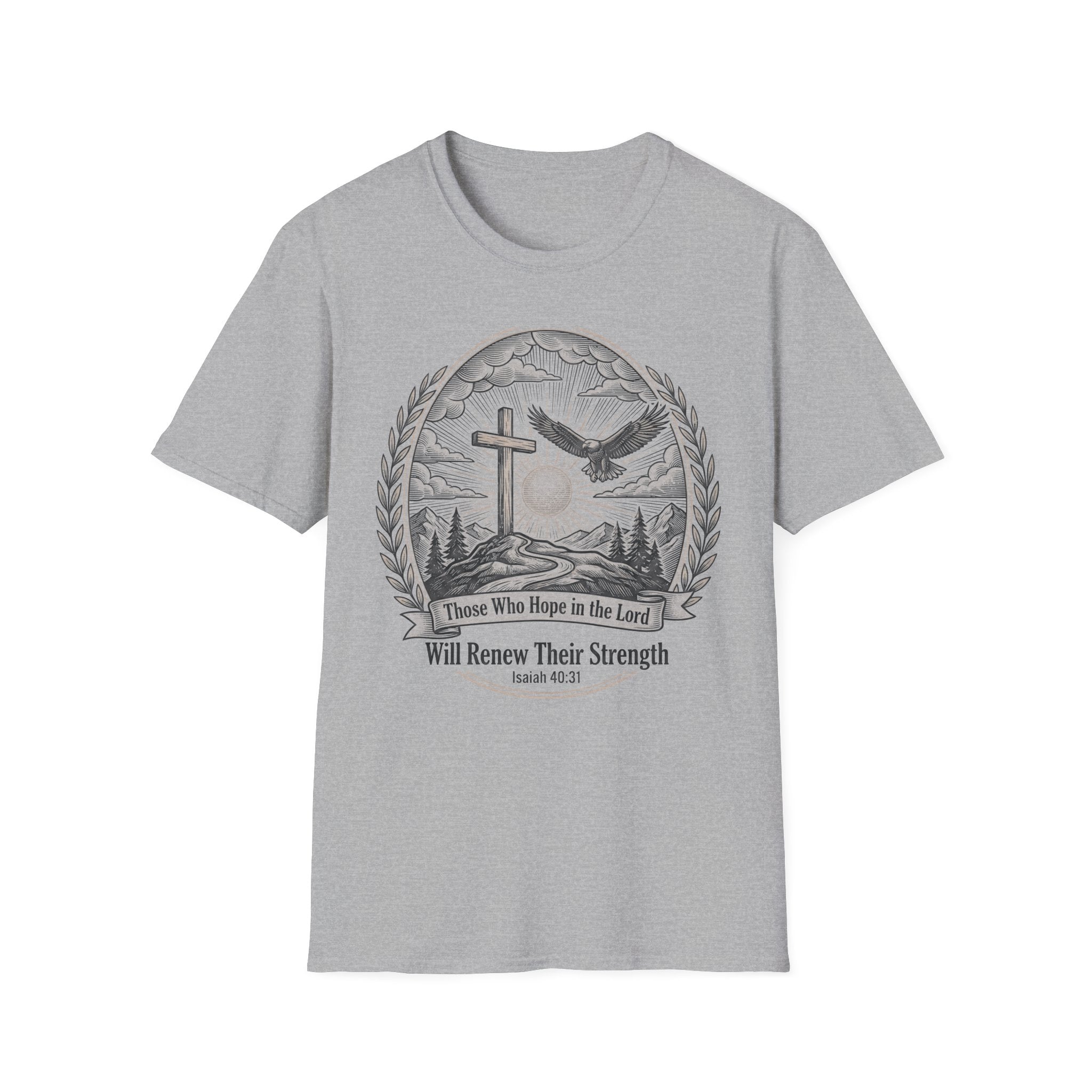 Faith Eagle T-Shirt — "Those Who Hope in the Lord Will Renew Their Strength" (Isaiah 40:31)