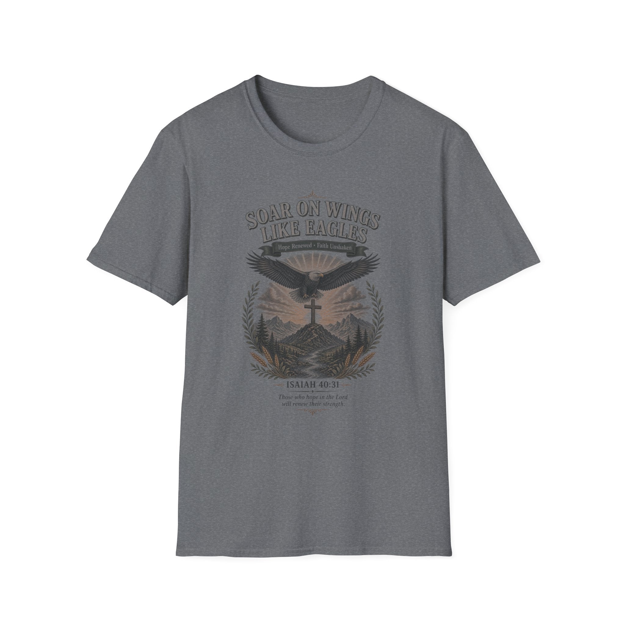 Soar On Wings Like Eagles T-Shirt — Inspirational Faith Eagle Design