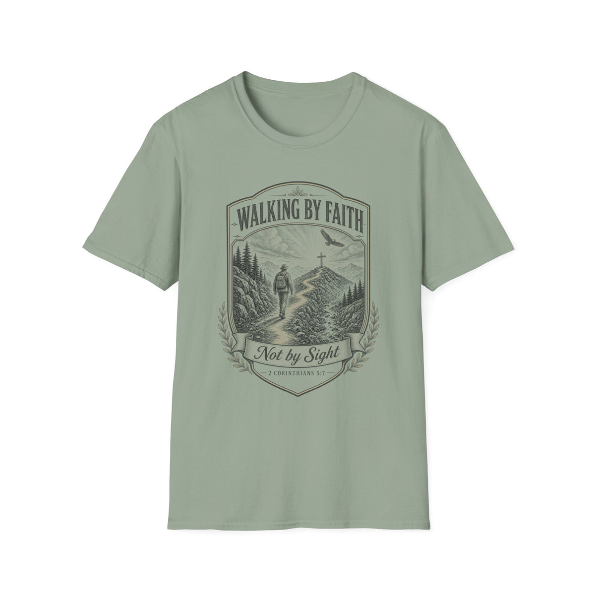 Walking By Faith T-Shirt — 'Not by Sight' Christian Faith Graphic Tee