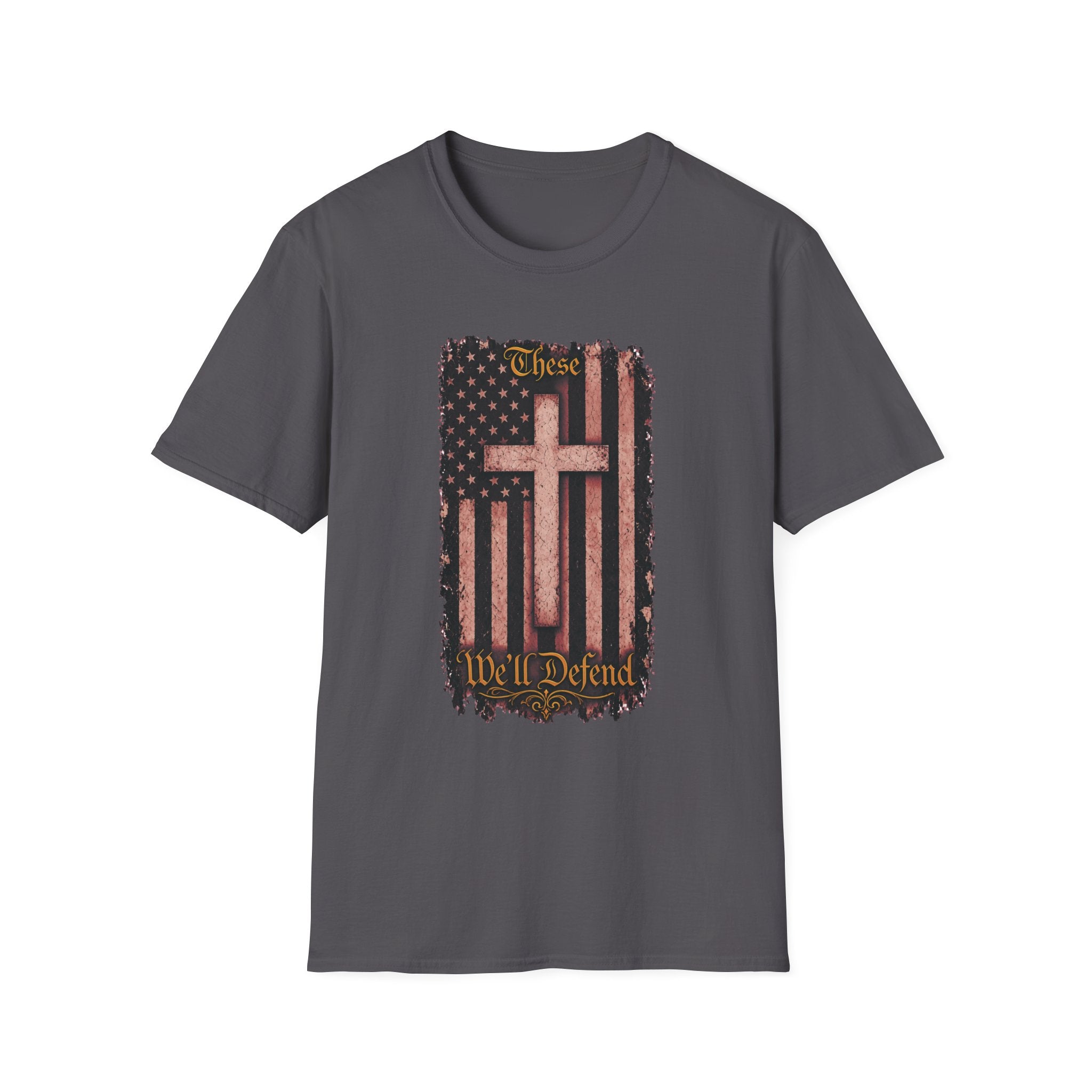 Christian Flag Cross T-Shirt — These Colors Don’t Run Inspirational Faith Tee