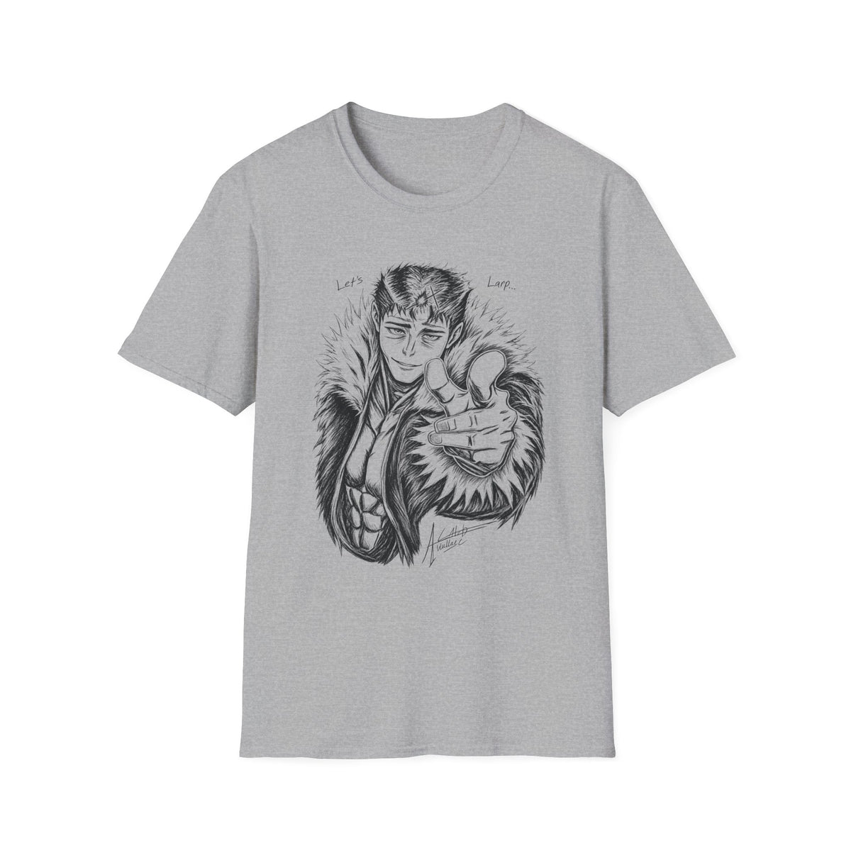 'Let's Larp' Anime Character Light Color T-Shirt - Creator Art