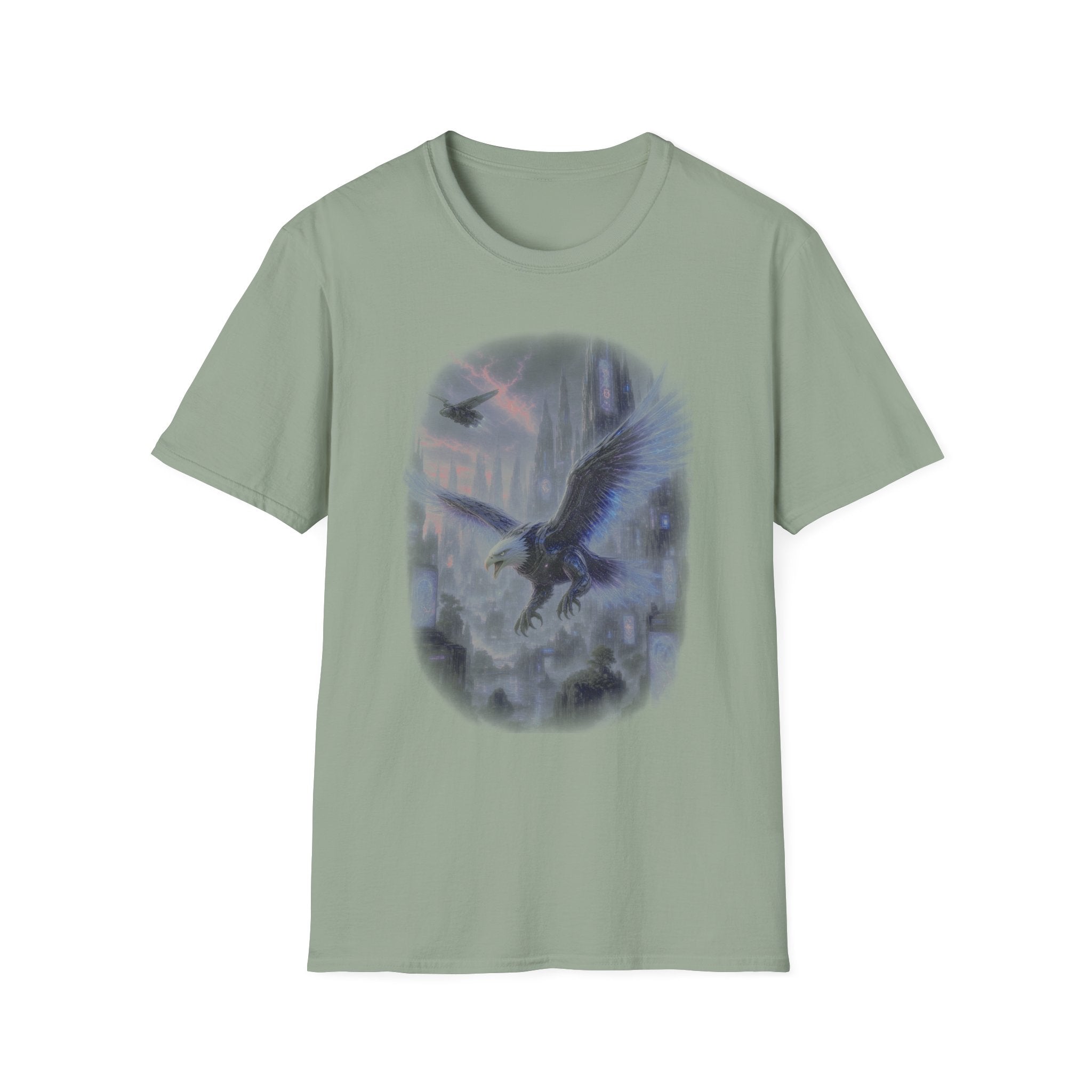 Raven Moon T-Shirt — Mystical Electric Eagle Graphic Tee