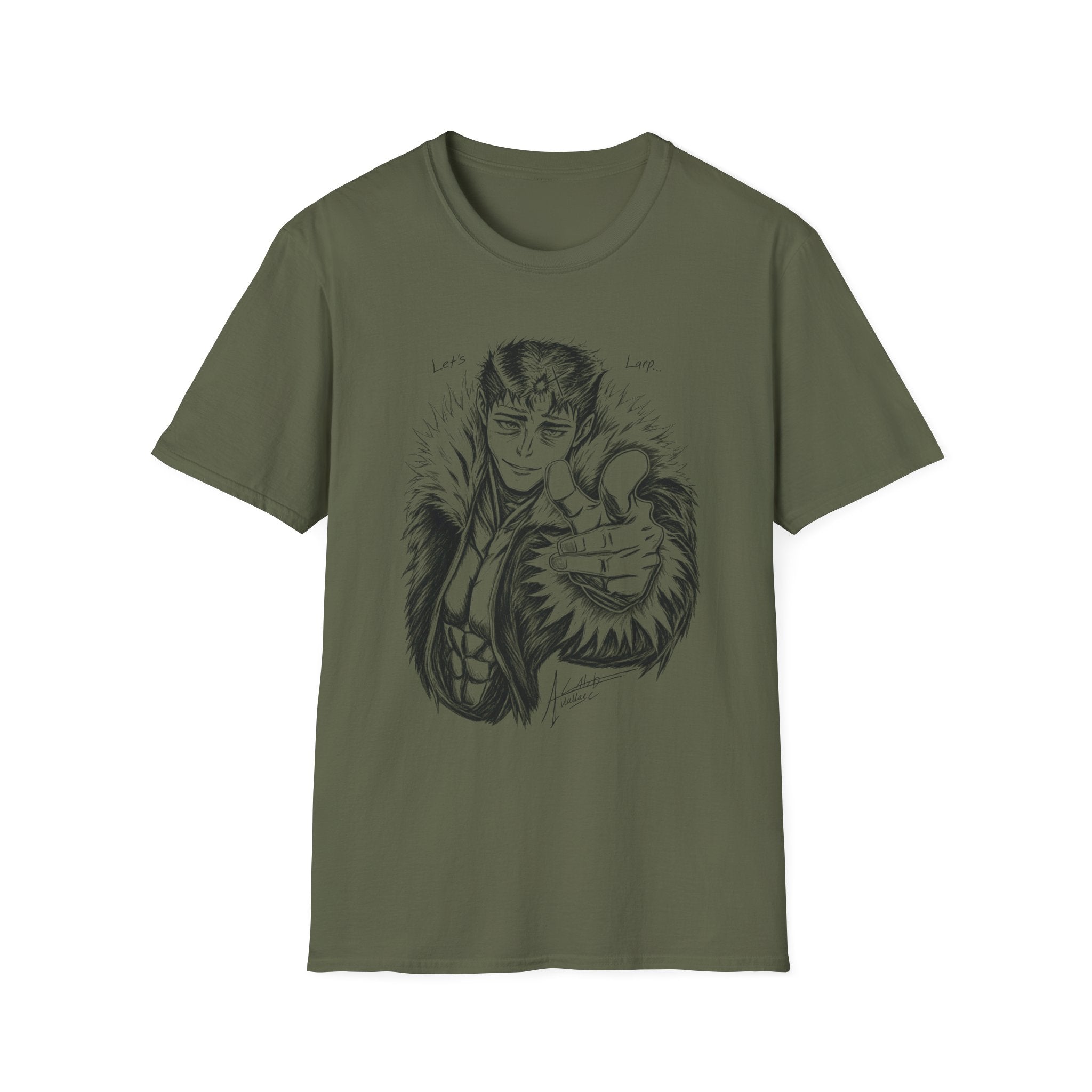 'Let's Larp' Anime Character Light Color T-Shirt - Creator Art