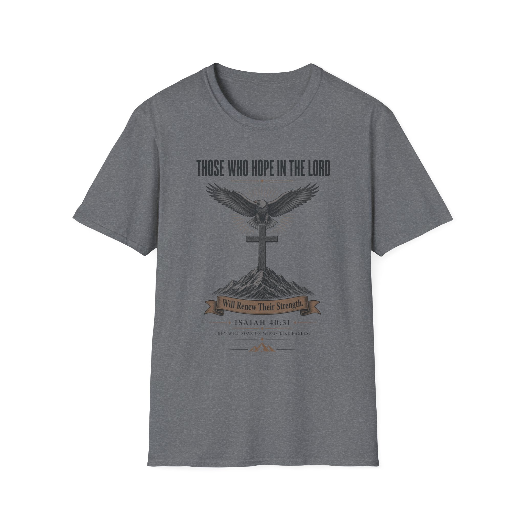 Those Who Hope In The Lord T-Shirt — Christian Faith Eagle & Cross Tee