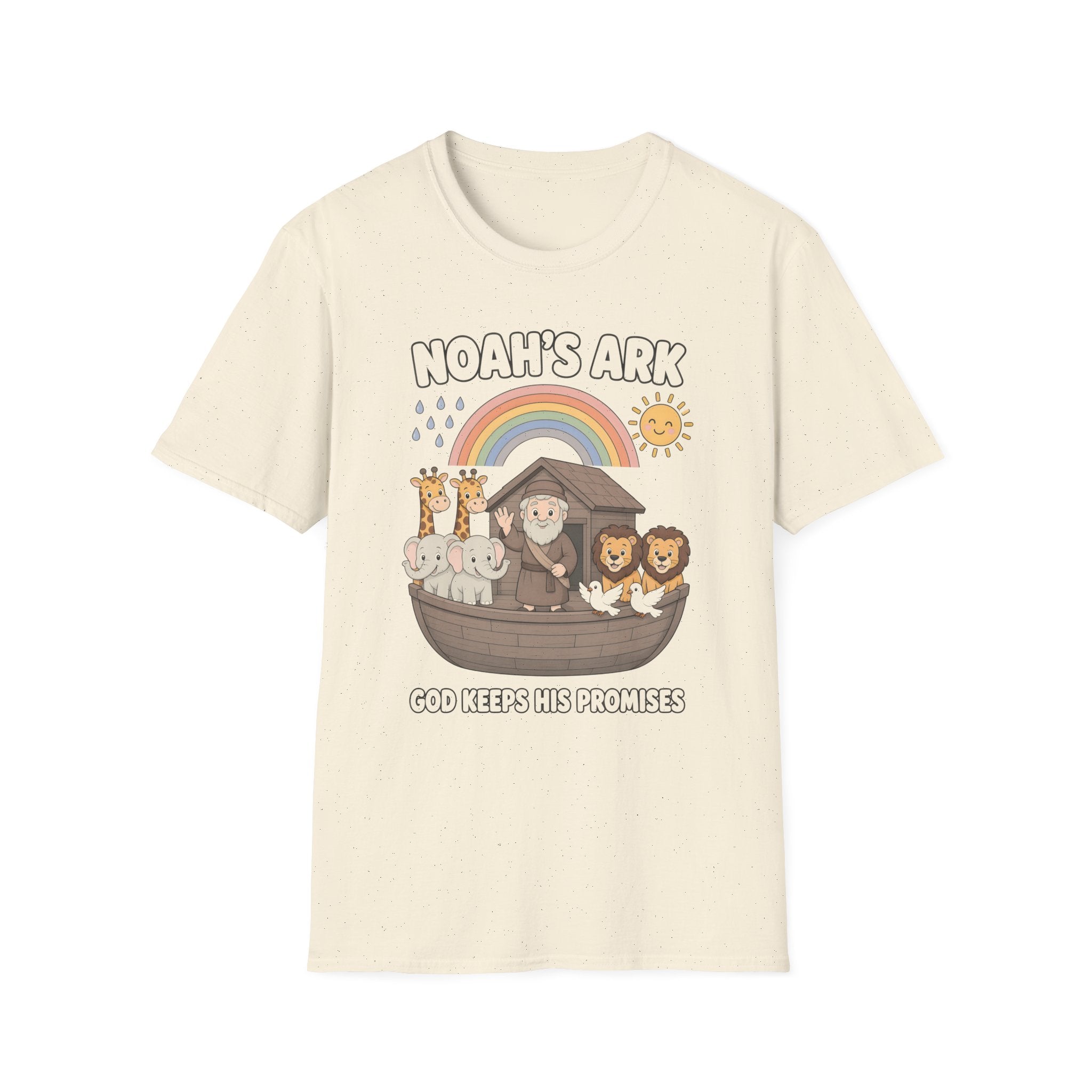Noah's Ark Kids T‑Shirt — Cute Rainbow Bible Animal Tee