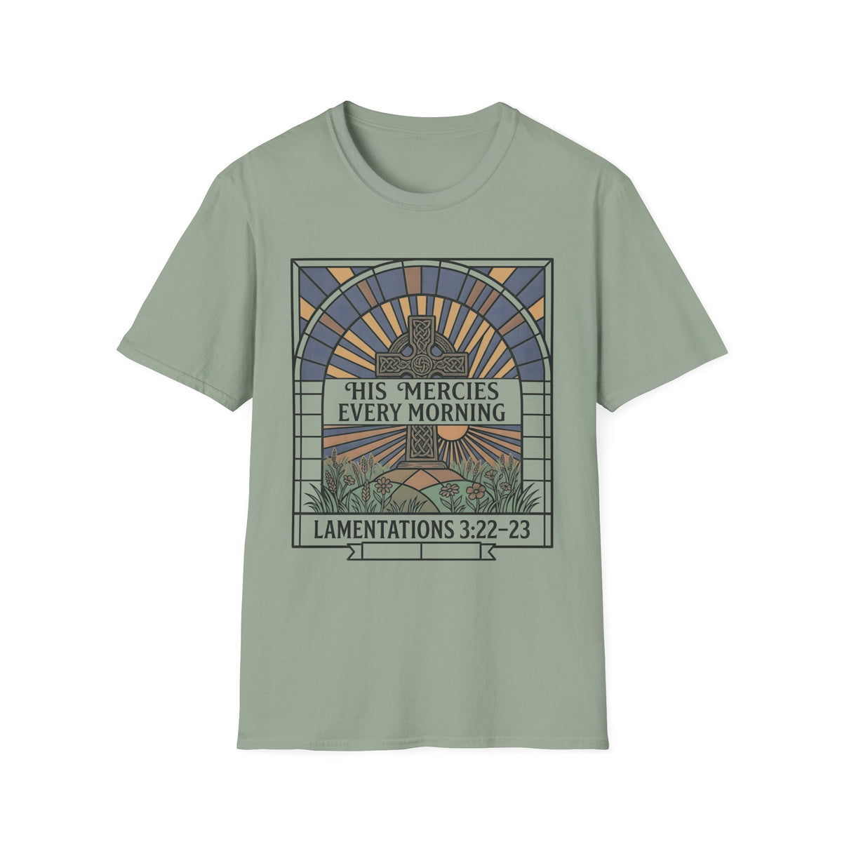 Christian T‑Shirt — "His Mercies Every Morning" (Lamentations 3:22–23)