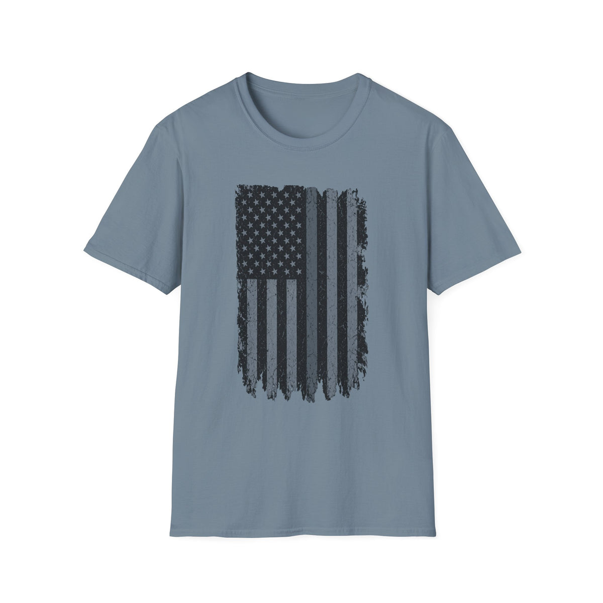 Distressed Thin Gray Line American Flag T-Shirt — Supports Corrections Officers