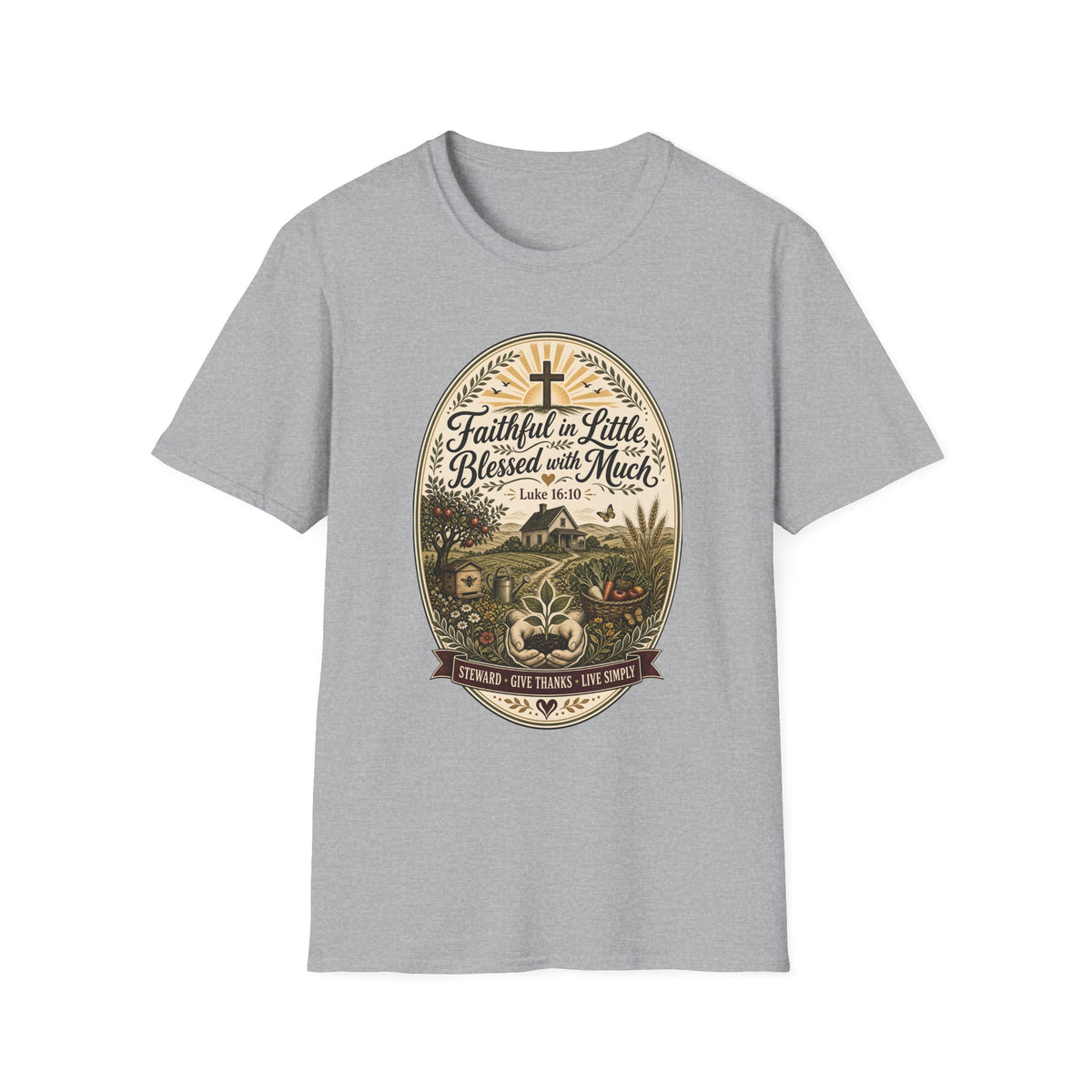 Faithful in Little Tee — "Blessed with Much" Christian T-Shirt (Luke 16:10)
