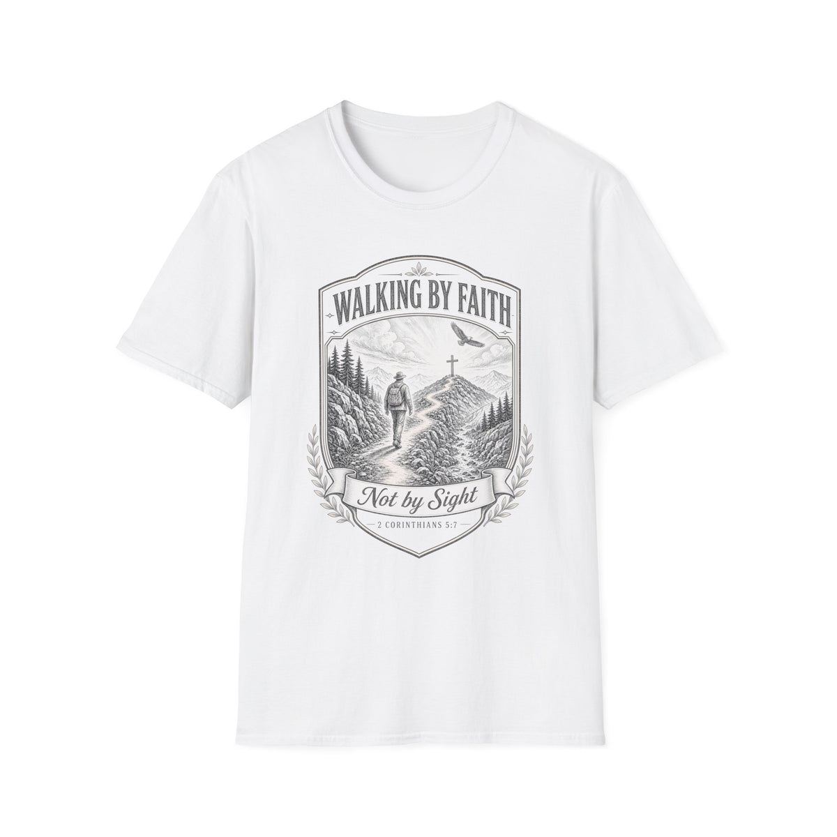 Walking By Faith T-Shirt — 'Not by Sight' Christian Faith Graphic Tee