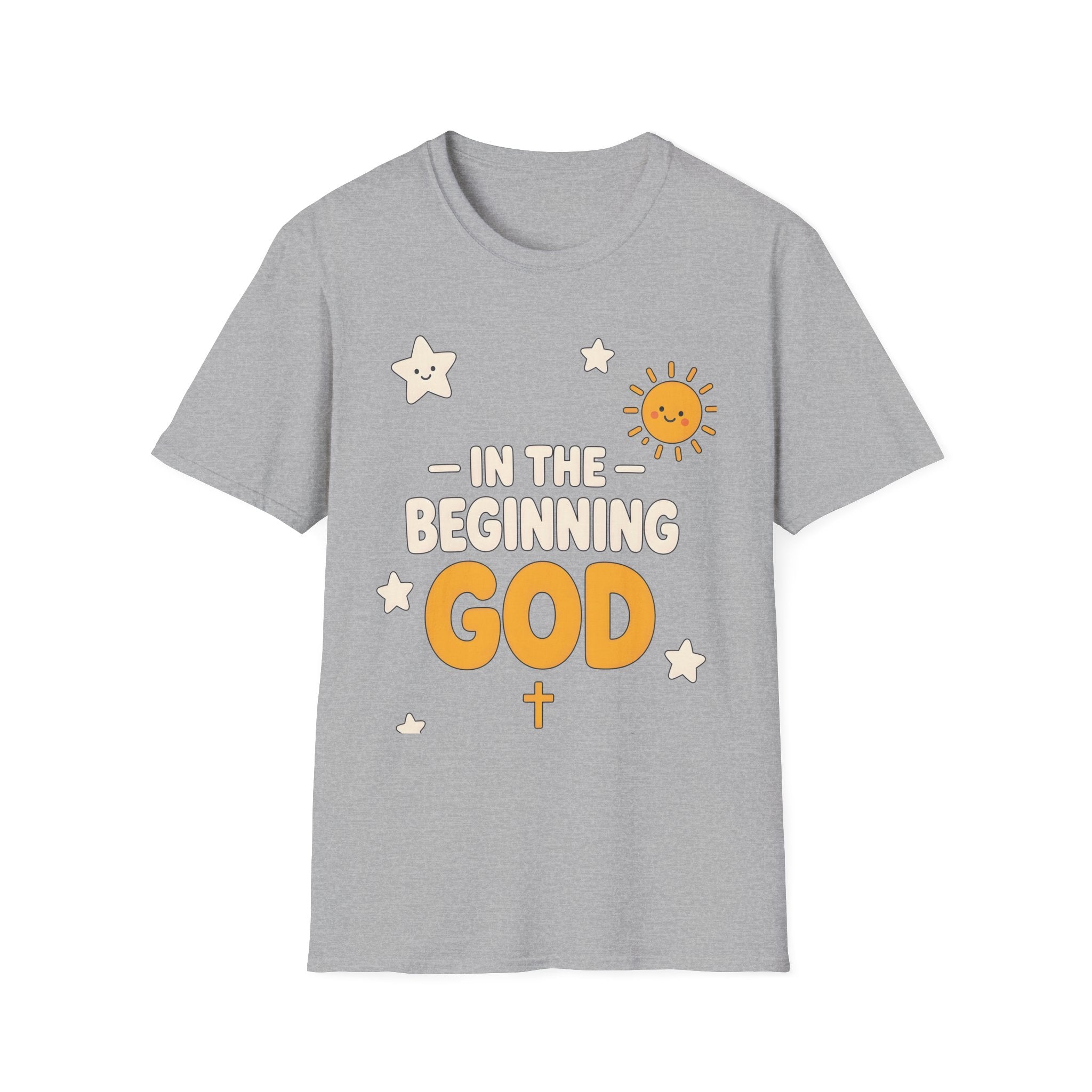 "In the Beginning God" Cute Sunny Faith Graphic