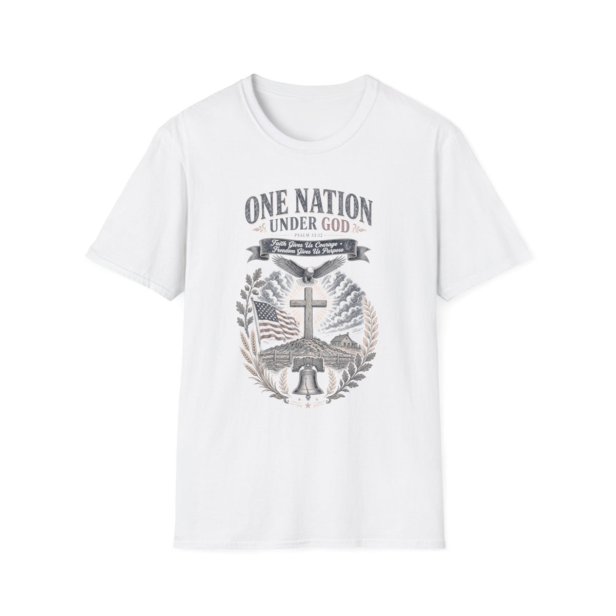 One Nation Under God T-Shirt — Patriotic Christian Flag Tee