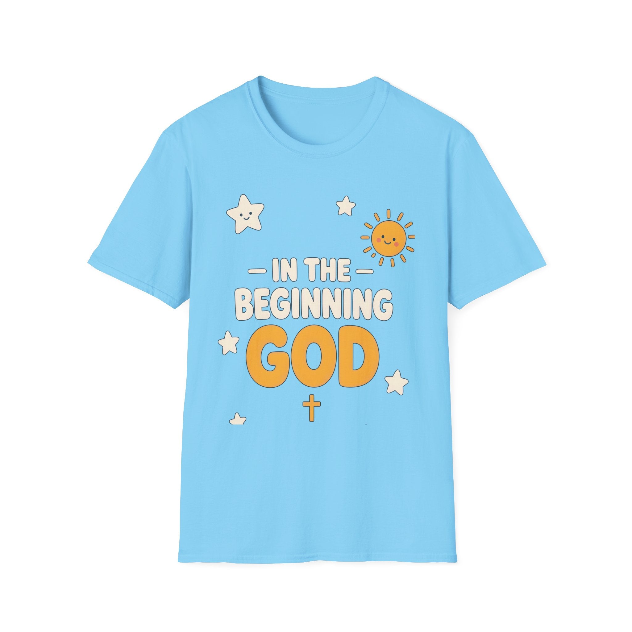 "In the Beginning God" Cute Sunny Faith Graphic