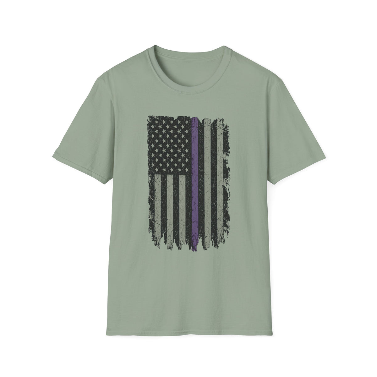 Distressed Thin Purple Line American Flag T-Shirt — Support Security Personnel Tribute Tee