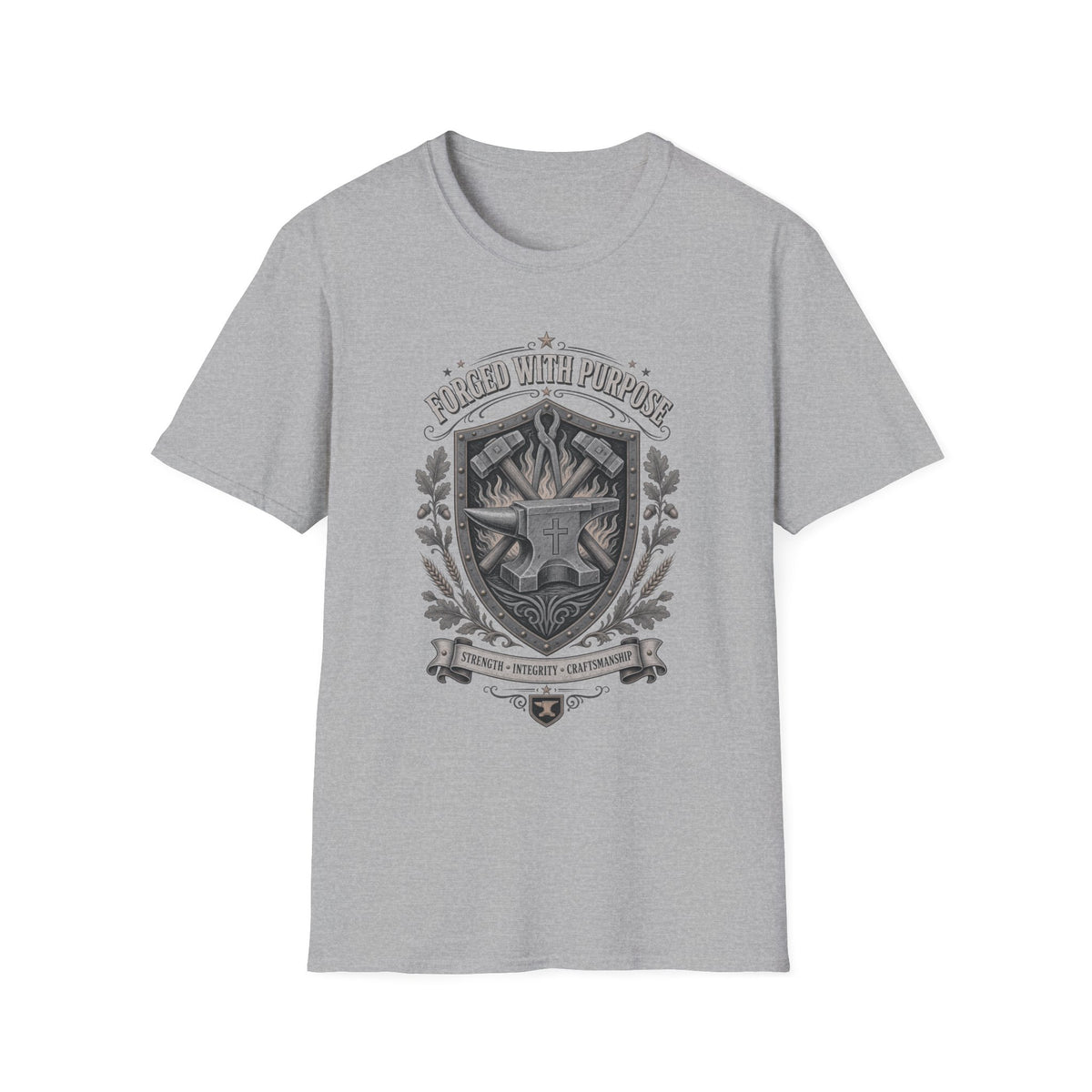 T-Shirt - "Forged With Purpose" Forge & Anvil Blacksmith Graphic Tee